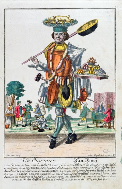Der Koch, ca. 1735 von Martin Engelbrecht
